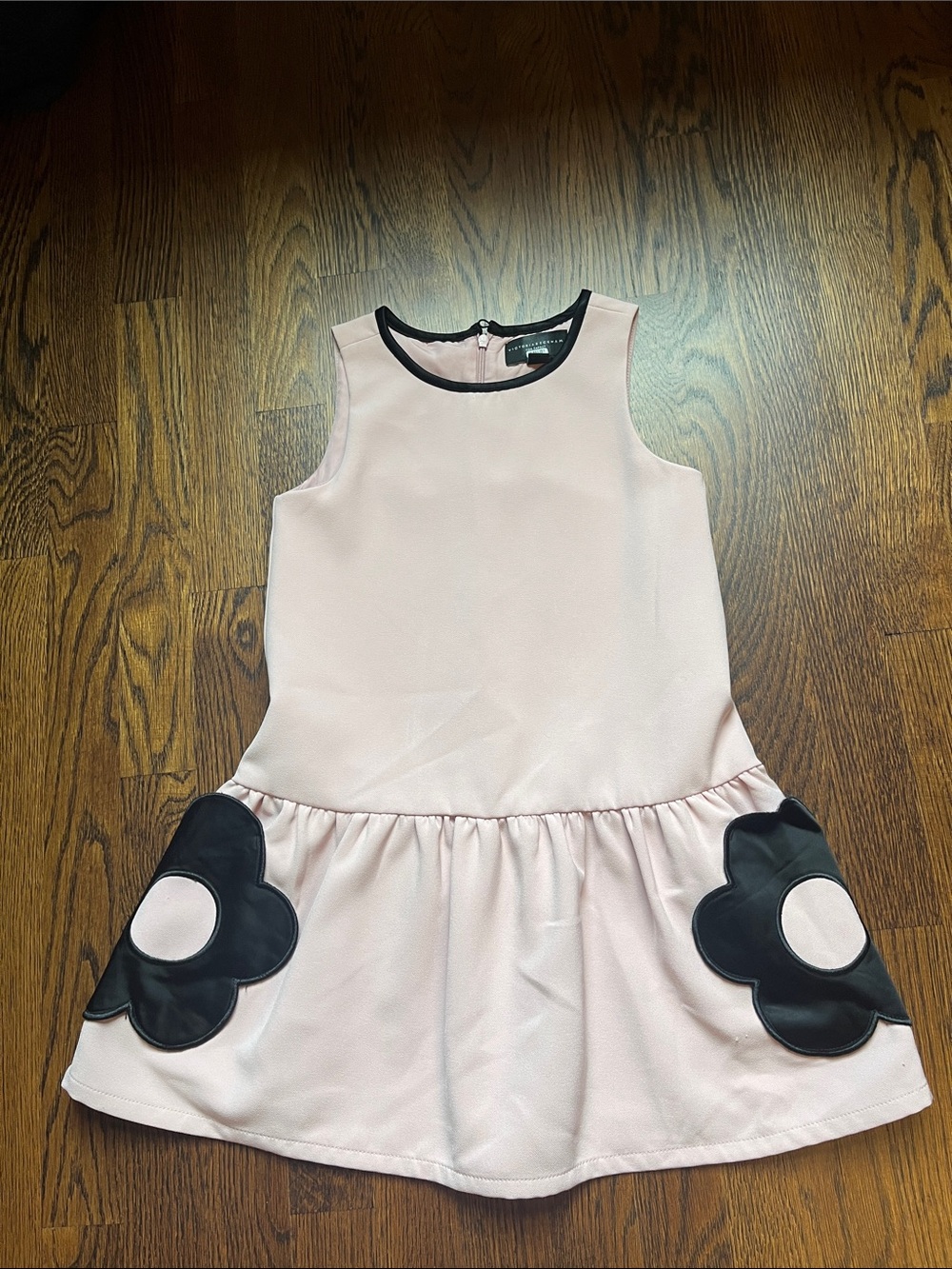 Victoria Beckham for Target Girls Light Pink Dress with Black Flower Accents